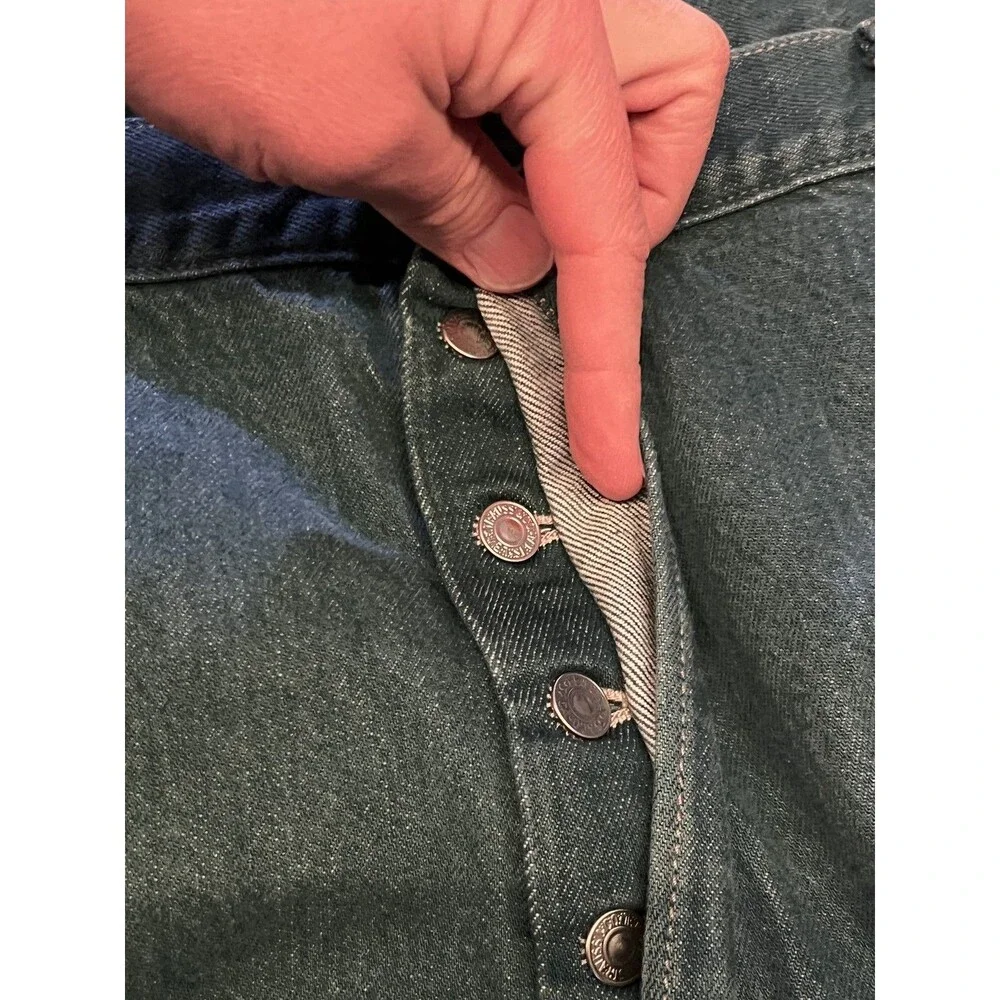 Levis 501 Jeans Mens 46x32 Blue Denim Button Fly Straight Leg Big Tall